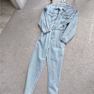 12th Tribe Light Blue Denim Jumpsuit